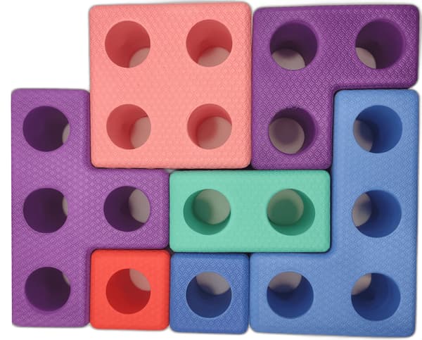 Skum Tetris klodser - 45 stk.