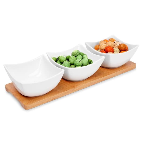Porcelænskåle til snacks hvide 30 cm 4 stk.