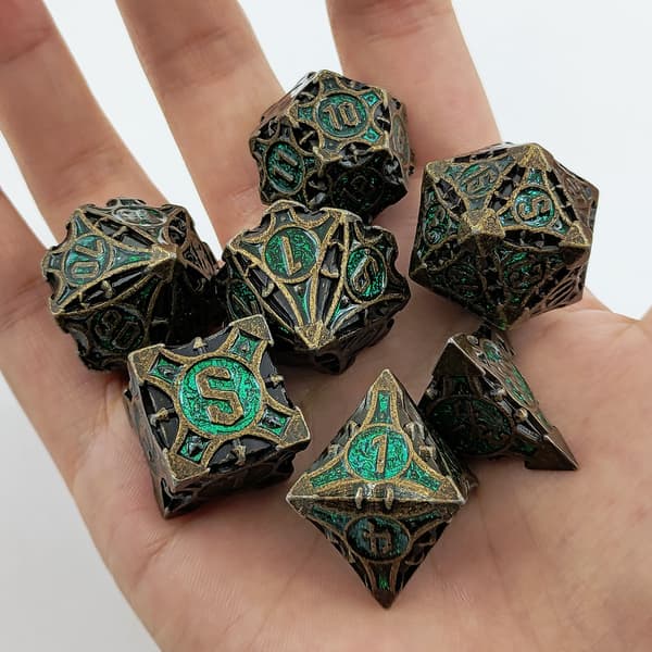 Forest Portal RPG-tärningar Set med 7 metalltärningar