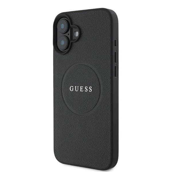 Guess Grained Ring MagSafe - iPhone 16 Plus-skal (svart)