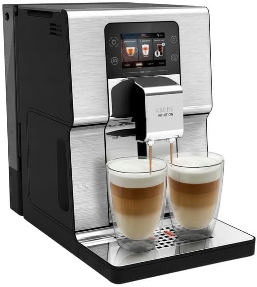 KRUPS EA879EE0 Intuition Experience varm och kall silverfärgad espressomaskin