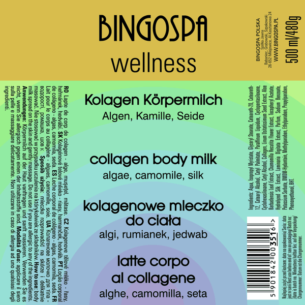 Bingospa kolageenikroppsmaito levät kamomilli silkki wellness