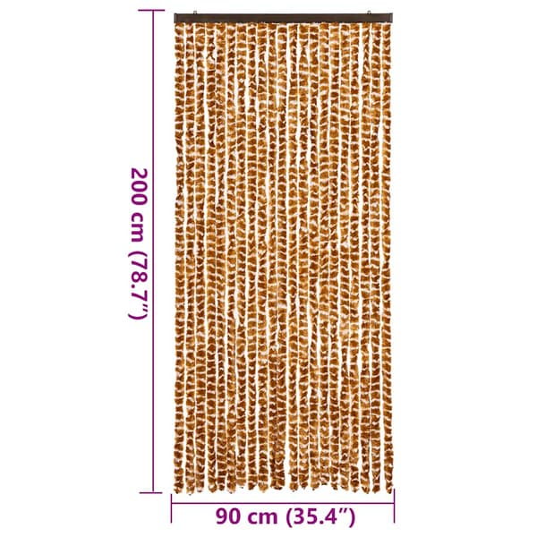 vidaXL Flugnät ockra och vit 90x200 cm chenille