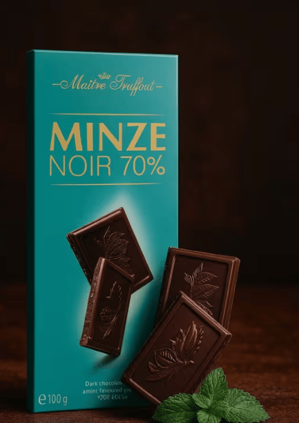 MaitreTruffout Mørk Chokolade 70% med Mintsmag 100 g