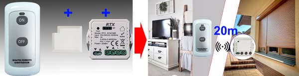 ZigBee TUYA SPÆNDINGSFRI relæcontroller + RF 12V/230V strømforsyning