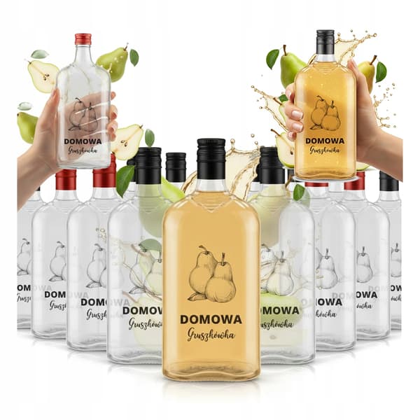 5x CLASSIC-flaskor 500 ml med HEMGJORD PÄRON- GRÖNSAKSTINKTIV 5-pack