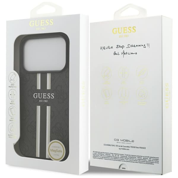 Guess 4G Printed Stripes MagSafe - iPhone 17 Pro cover (sort)