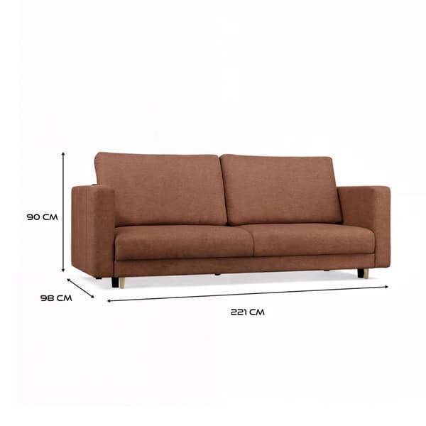 LINA 3-SITS SOFFA MED SOFUNKTION TERRAKOTTA FÖR VARDAGSRUM FÖR RUM