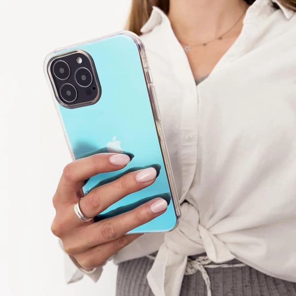 Aurora Cover iPhone 12 Pro Max Gelcover Neonblå