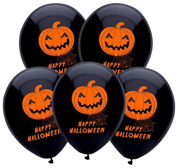Halloweenin ilmapallot painatuksella - 5 kpl