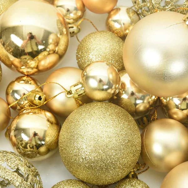vidaXL 111-delars julgranskulor, guld, polystyren