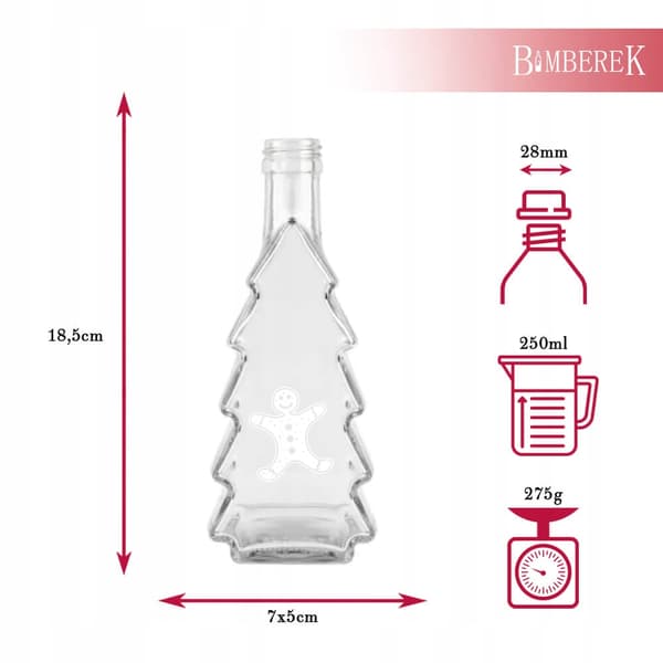 20x JULGRANSflaskor 250 ml MED TRYCK likör sirap juice JULFLASKOR