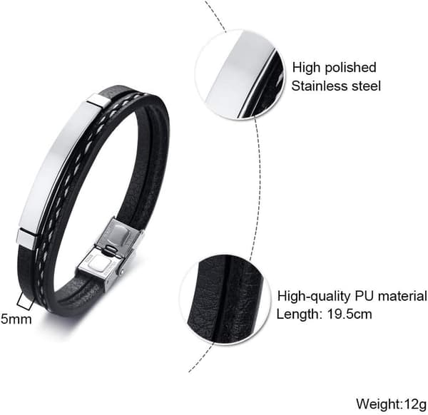 LÄDERARMBAND FÖR HERR GRAVERAT 'PAPA ICH LIEBE DICH'