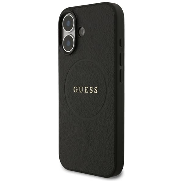 Guess Grained Ring MagSafe -suojakuori iPhone 17:lle - musta