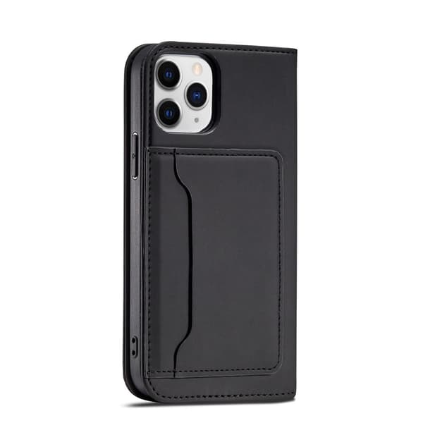 Magnetkortcover til iPhone 12 Pro Max cover med kortholder, sort