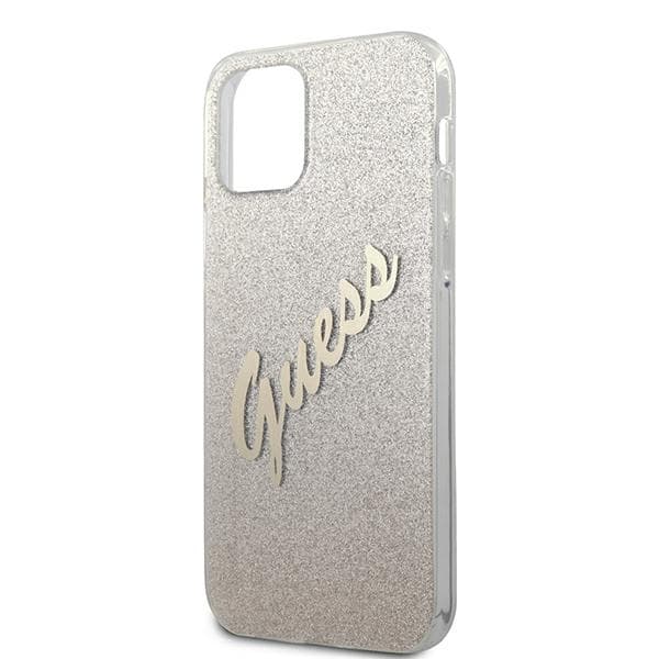 Guess GUHCP12LPCUGLSGO iPhone 12 Pro Max6.7 kulta/kultainen kovakuori Glitter Gradient Script