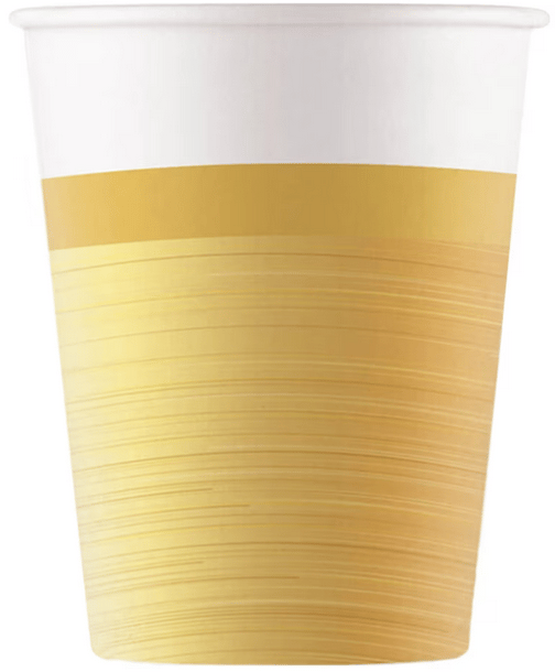 Golden syntymäpäiväpaperimukit 200ml 8 kpl