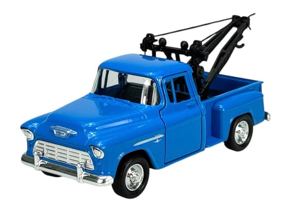 WELLY OLD TIMER 1955 CHEVY STEPSIDE BORRELASTBIL BLÅ 1:34 43765