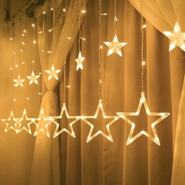 LED-ljusridå julgransbelysning varmvit fönstergirlande ljus