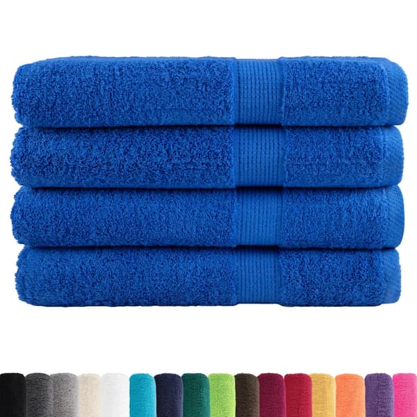 vidaXL Premiumhanddukar SOLUND, 4-pack, Blå, 80x200 cm