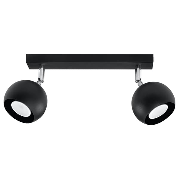 Loftlampe Oculare 2 GU10 Sort Sollux SL.0444