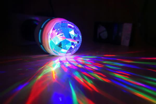 DISKOLAMPA ROTARY E27 RGB DISCO BALL