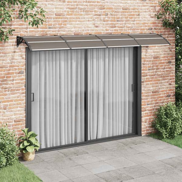 vidaXL dørmarkise sort 350x100 cm polycarbonat