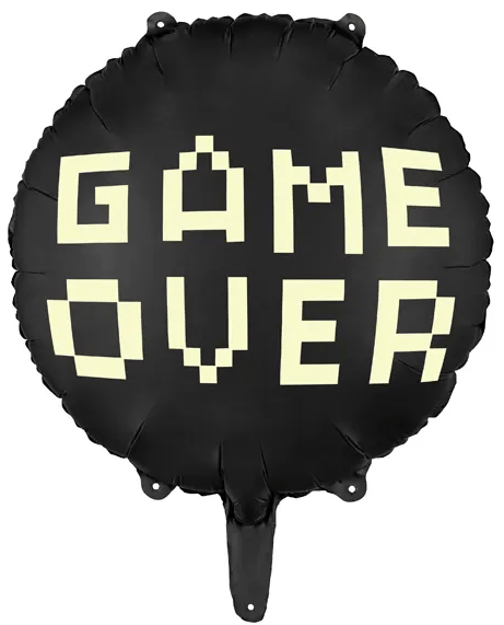 Game over folieballon 45 cm sort