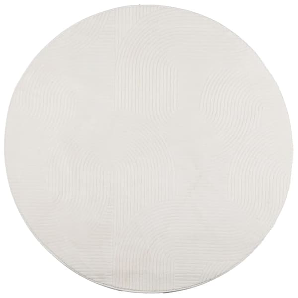vidaXL IZA Tæppe, Lav Luv, Creme, Ø 100 cm