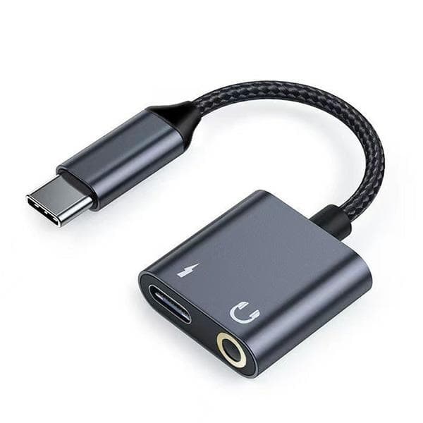Beline USB-C - USB-C/3,5 mm:n jakoadapteri 60 W musta/musta DA-muunnin BLNAA01