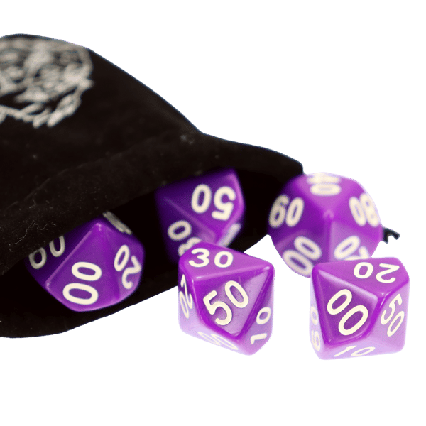 RPG terninger sort og hvid sæt med 7 metalterninger
