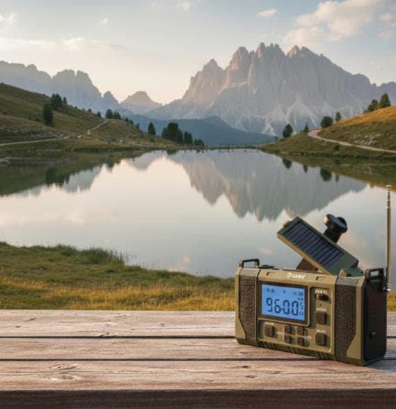 HAWK Expedition R20 HWRDI420GN Solcelleradio Dynamo Krank Grå