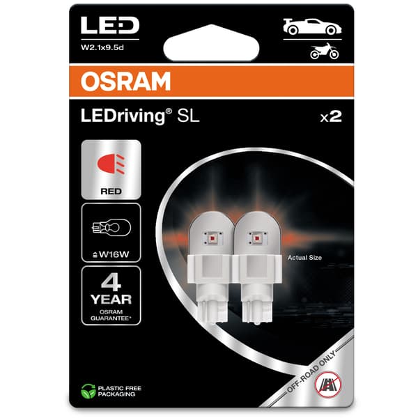 LED Premium Ny W16W Röd EPACK
