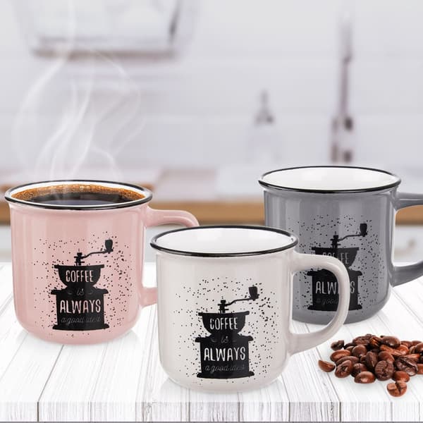 Keramisk kaffekopp 370 ml 3 st