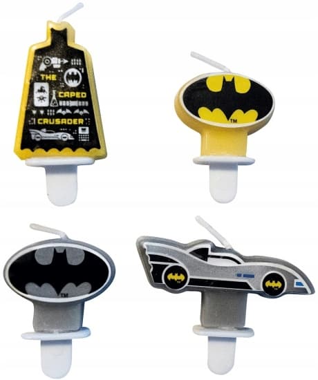Fødselsdagskagelys BATMAN The Dark Knight DC Comics 4 stk.