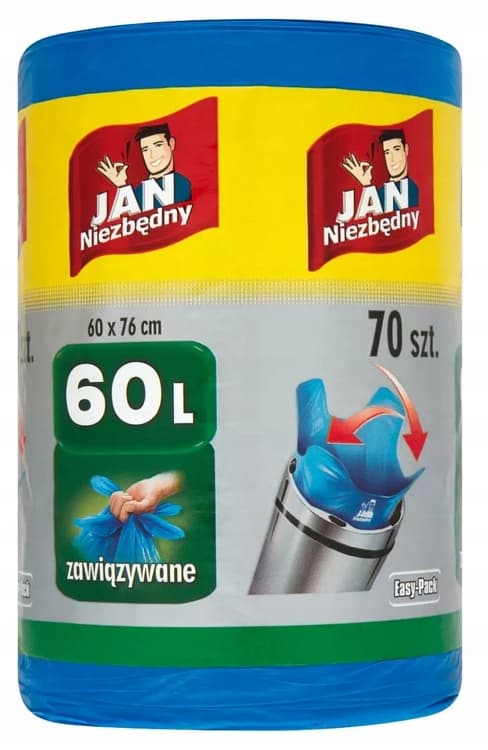 Jan Niezbędny EasyPack HD sopsäckar 60L blå bundna 70 st.