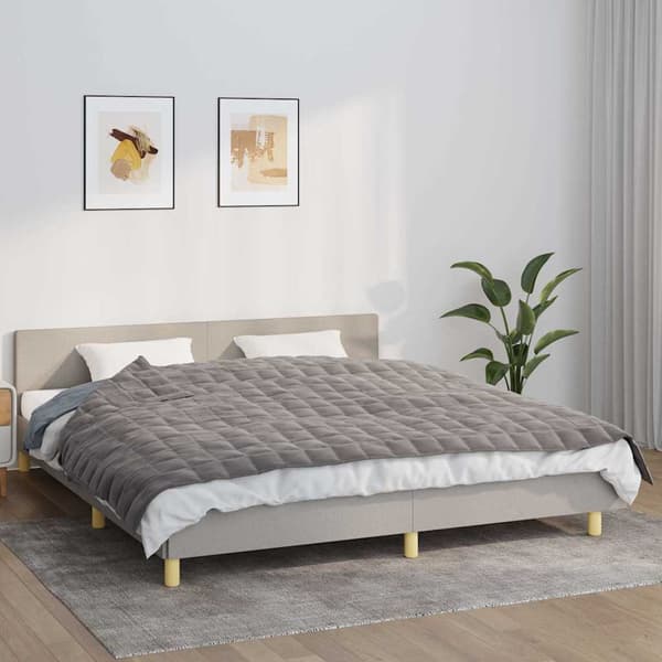 vidaXL vægttæppe, grå, 155x220 cm, 7 kg, stof