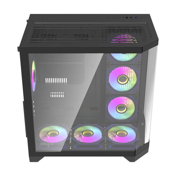 Darflash FT418 PRO computerkabinet + 7 aRGB-blæsere (sort)