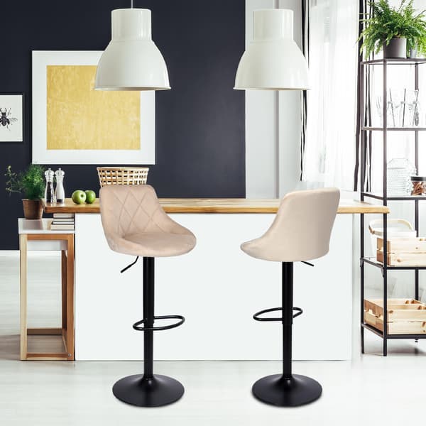 Cydro musta beige samettinen baarijakkara