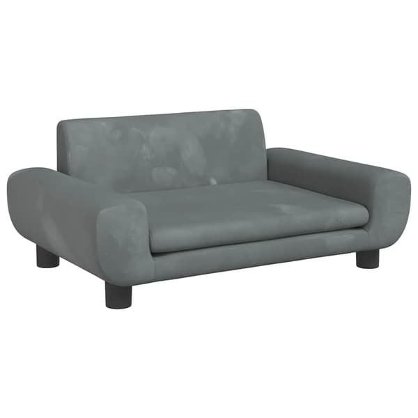 vidaXL Hundbädd, Mörkgrå, 70x45x33 cm, Sammet