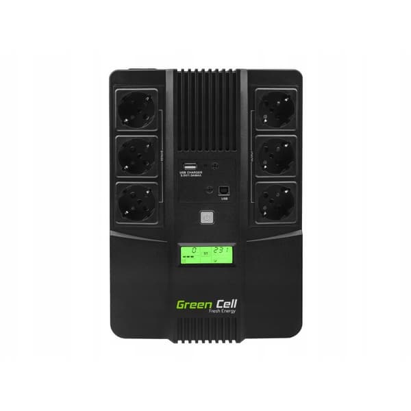 Green Cell UPS07 AIO 800VA 480W Keskeytymätön virtalähde, musta