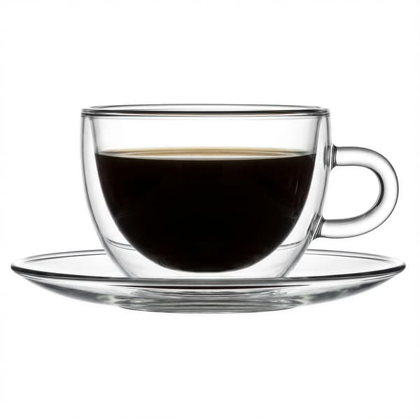 Termokop med underkop, 250 ml, borosilikatglas