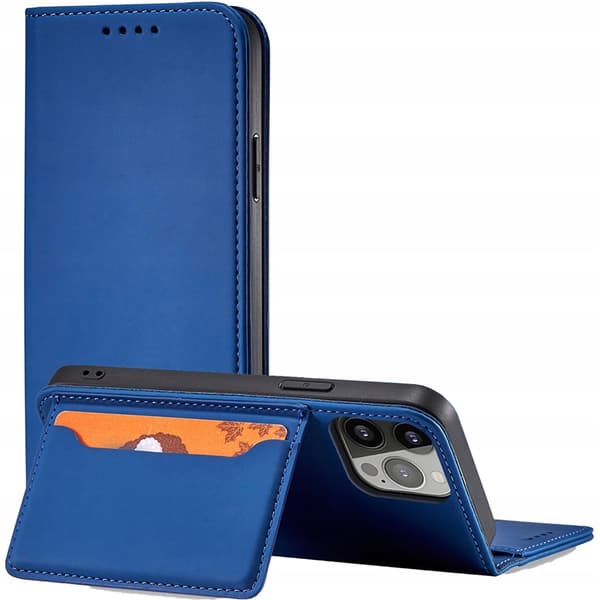 Magnet Kortcover iPhone 13 Pro Etui Kortholder Blå