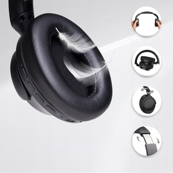 PREMIUM 70t Bluetooth-hovedtelefoner PowerLocus Moonfly / Mikrofon / ANC + Etui