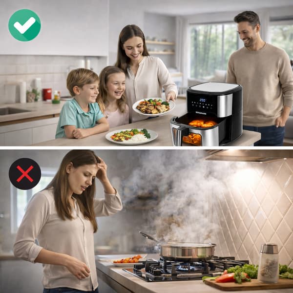 Bergmann YO 1 airfryer 6,5l 1500W sort