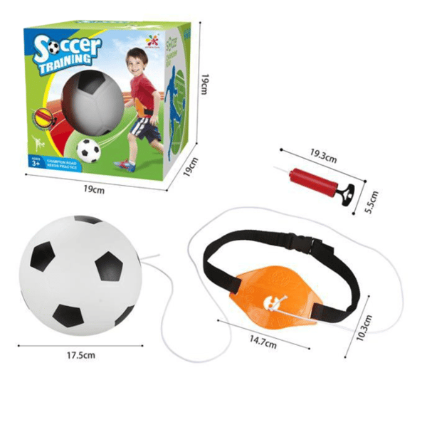 Fotbollsset med gummiband och boll samt pumpfotbollsset