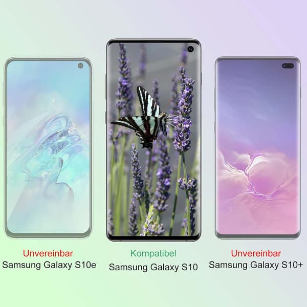 2x 9H hærdet glas til Samsung Galaxy S10 beskyttende sorte striber