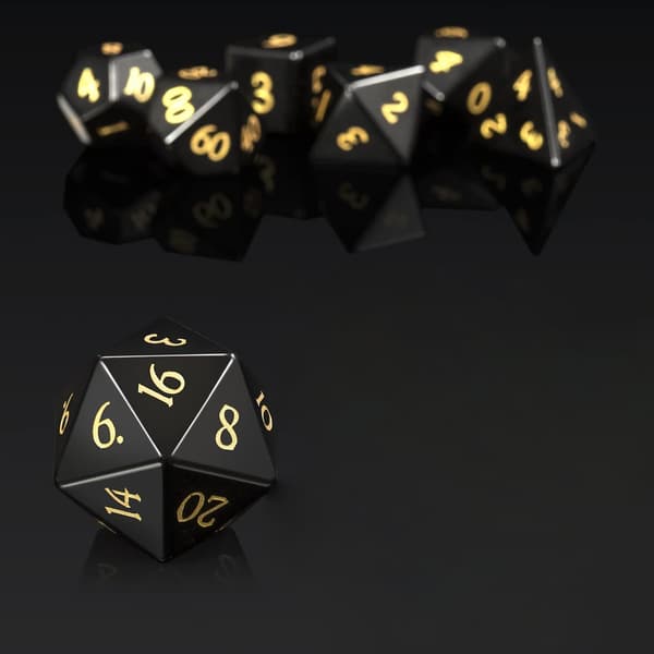 RPG terninger Obsidian krystal terninger sæt med 7