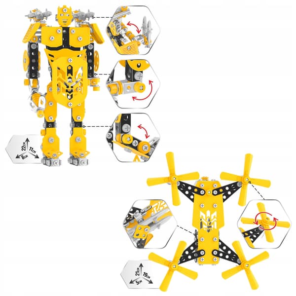 Technok 0136 Robot-dron byggesæt. 570 dele. Til børn.