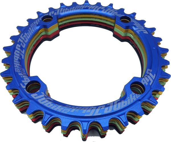 BLÅTT FRAMKEDJEVÄNDNINGSKEDJE 104 mm 34T JGbike